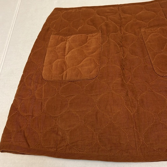 MADEWELL BROWN QUILTED COTTON  MINI SKIRT 10 - Picture 6 of 16